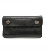 CHROME HEARTSクロムハーツ）の古着「WAVE CROSS BTN WALLET/ウェーブクロスボタンウォレット」｜ブラック