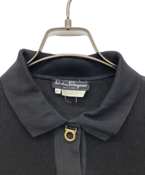 Salvatore Ferragamo（サルヴァトーレ フェラガモ）Salvatore Ferragamo (サルヴァトーレ フェラガモ) ガンチーニボタンシャツ ブラック サイズ:Mの古着・服飾アイテム