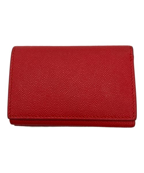 BURBERRY（バーバリー）BURBERRY (バーバリー) 3つ折り財布 レッドの古着・服飾アイテム