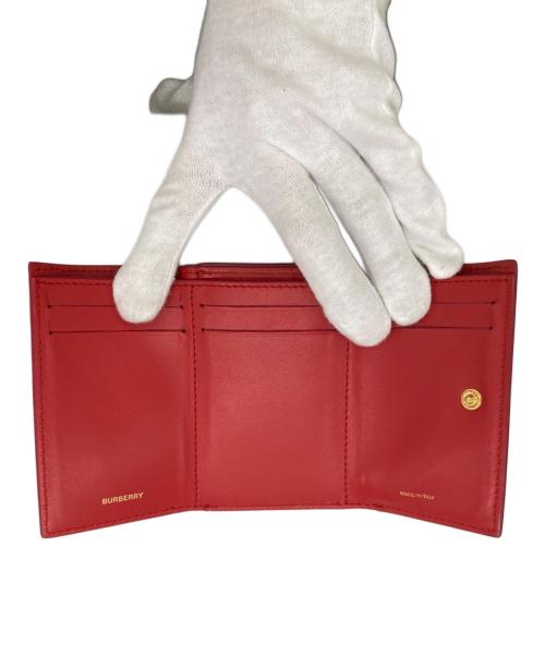 BURBERRY（バーバリー）BURBERRY (バーバリー) 3つ折り財布 レッドの古着・服飾アイテム