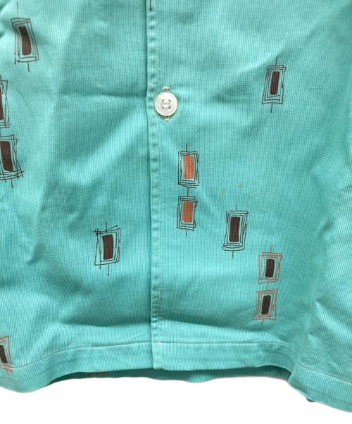 Pilgrim（ピルグリム）PILGRIM (ピルグリム) イタリアンカラー総柄ピケシャツ ミントグリーン サイズ:15-M-15 1/2の古着・服飾アイテム