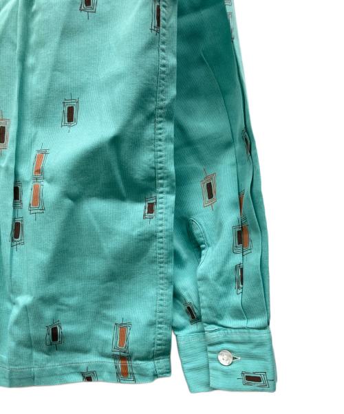 Pilgrim（ピルグリム）PILGRIM (ピルグリム) イタリアンカラー総柄ピケシャツ ミントグリーン サイズ:15-M-15 1/2の古着・服飾アイテム