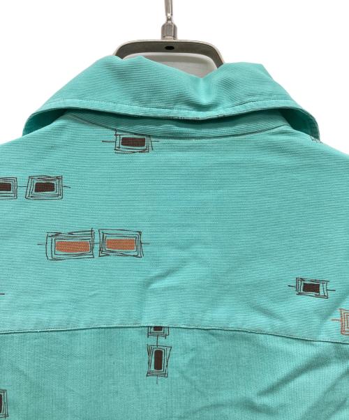 Pilgrim（ピルグリム）PILGRIM (ピルグリム) イタリアンカラー総柄ピケシャツ ミントグリーン サイズ:15-M-15 1/2の古着・服飾アイテム
