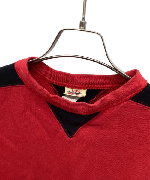 SETA sportswear（セタ スポーツウエア）SETA sportswear (セタ スポーツウエア) 2トーン両Vスウェット レッド サイズ:LARGEの古着・服飾アイテム