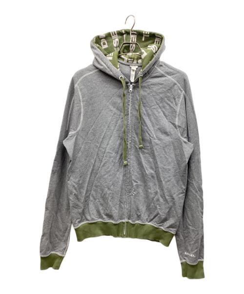 DIESEL（ディーゼル）DIESEL (ディーゼル) ロングスリーブジップパーカー グレー サイズ:JPN Lの古着・服飾アイテム