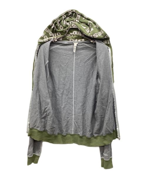 DIESEL（ディーゼル）DIESEL (ディーゼル) ロングスリーブジップパーカー グレー サイズ:JPN Lの古着・服飾アイテム