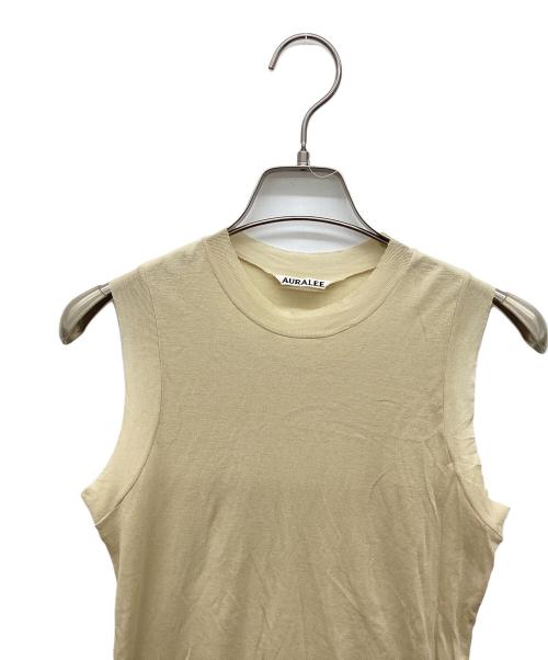 AURALEE（オーラリー）AURALEE (オーラリー) GIZA SUPER HIGH GAUGE SHEER RIB TANK ベージュ サイズ:1の古着・服飾アイテム