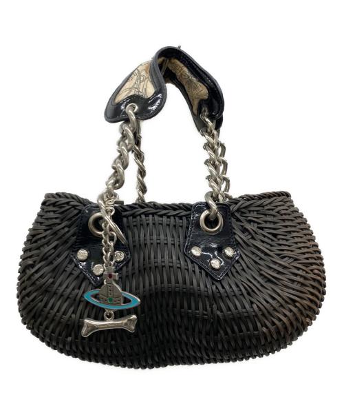 Vivienne Westwood（ヴィヴィアンウエストウッド）Vivienne Westwood (ヴィヴィアンウエストウッド) カゴバッグ　アダムとイブ ブラックの古着・服飾アイテム