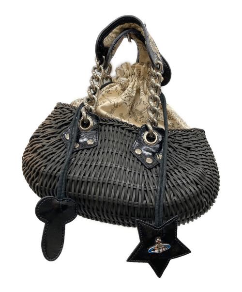 Vivienne Westwood（ヴィヴィアンウエストウッド）Vivienne Westwood (ヴィヴィアンウエストウッド) カゴバッグ　アダムとイブ ブラックの古着・服飾アイテム