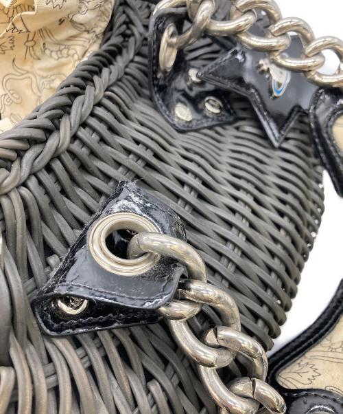 Vivienne Westwood（ヴィヴィアンウエストウッド）Vivienne Westwood (ヴィヴィアンウエストウッド) カゴバッグ　アダムとイブ ブラックの古着・服飾アイテム