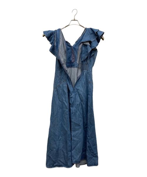 Snidel（スナイデル）Snidel (スナイデル) デニムフリルワンピース インディゴの古着・服飾アイテム