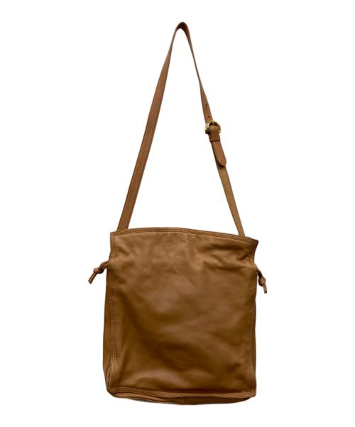 LOEWE（ロエベ）LOEWE (ロエベ) アナグラムレザー巾着ショルダーバッグ ブラウンの古着・服飾アイテム