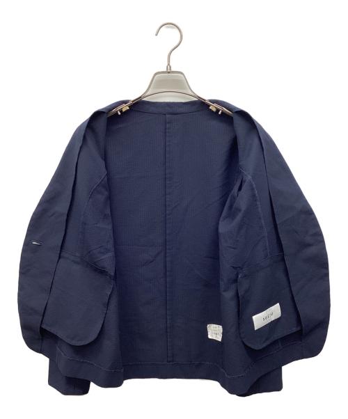 SOEJU（ソージュ）SOEJU (ソージュ) シアサッカーノーカラージャケット ネイビー サイズ:Mの古着・服飾アイテム