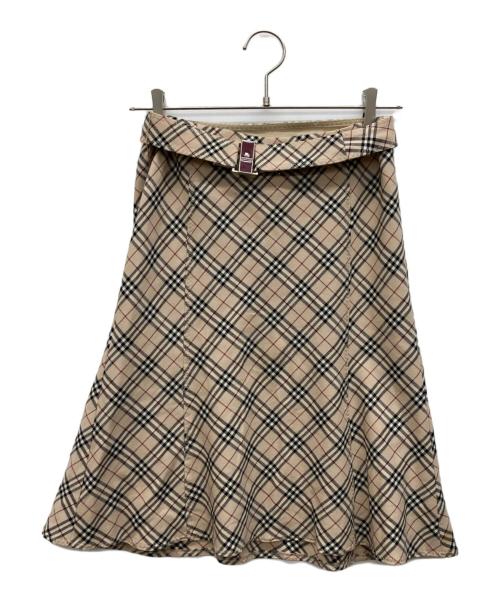 BURBERRY BLUE LABEL（バーバリーロンドンブルーレーベル）BURBERRY BLUE LABEL (バーバリーロンドンブルーレーベル) チェックスカート ベージュ サイズ:36の古着・服飾アイテム