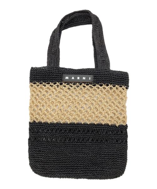 MARNI（マルニ）MARNI (マルニ) MARKET FIQUE ナチュラルファイバーショッパー ブラック×ベージュの古着・服飾アイテム