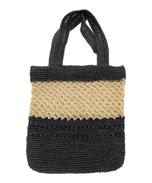 MARNI（マルニ）MARNI (マルニ) MARKET FIQUE ナチュラルファイバーショッパー ブラック×ベージュの古着・服飾アイテム
