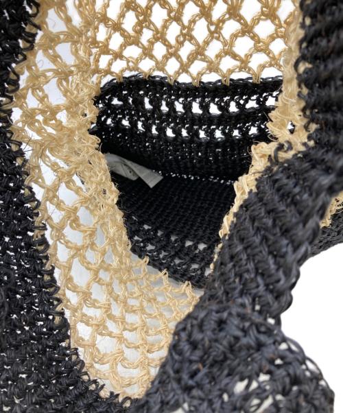 MARNI（マルニ）MARNI (マルニ) MARKET FIQUE ナチュラルファイバーショッパー ブラック×ベージュの古着・服飾アイテム