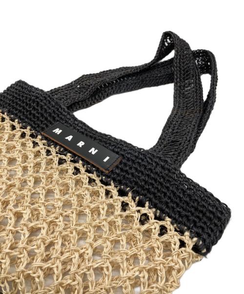 MARNI（マルニ）MARNI (マルニ) MARKET FIQUE ナチュラルファイバーショッパー ブラック×ベージュの古着・服飾アイテム
