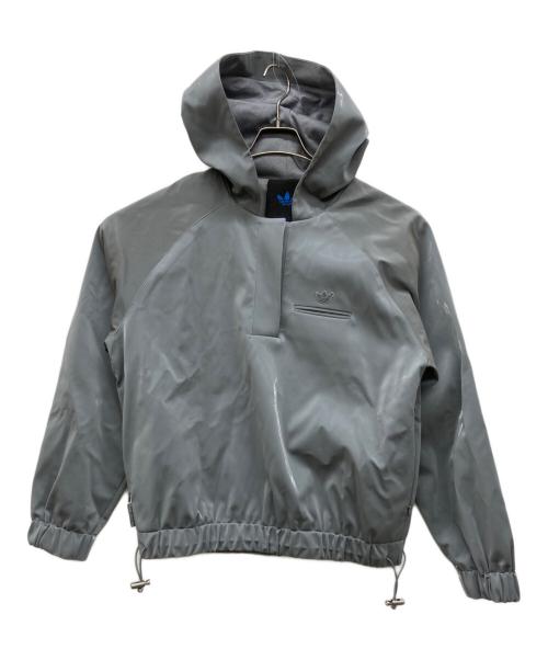 adidas（アディダス）adidas (アディダス) HALF ZIP HOODIE グレー サイズ:Sの古着・服飾アイテム