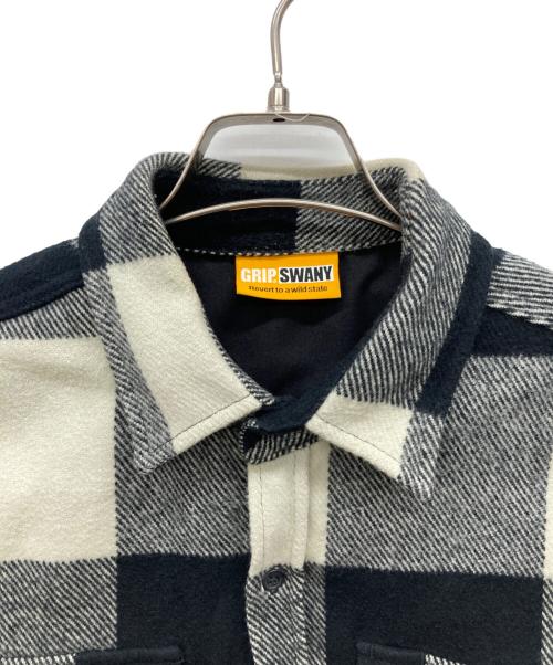 GRIP SWANY（グリップスワニー）GRIP SWANY (グリップスワニー) FLANNEL FIELD SHIRT ブラック×ホワイト サイズ:Lの古着・服飾アイテム