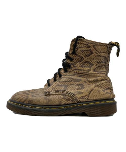 Dr.Martens（ドクターマーチン）Dr.Martens (ドクターマーチン) パイソン柄8ホールブーツ ブラウン サイズ:7の古着・服飾アイテム