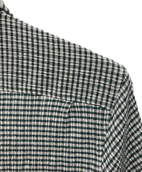 stussy（ステューシー）stussy (ステューシー) WRINKLY GINGHAM SS SHIRT グリーン サイズ:Lの古着・服飾アイテム