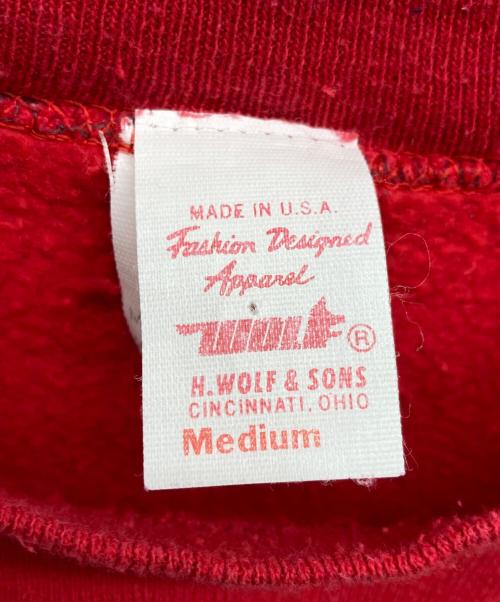 H.WOLF&SONS（H.ウルフアンドサンズ）H.WOLF&SONS (H.ウルフアンドサンズ) 半袖スウェット レッド サイズ:Mediumの古着・服飾アイテム