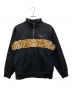 SUPREMEシュプリーム）の古着「Leopard Panel Half Zip Sweatshirt」｜ブラック
