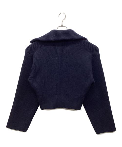 H BEAUTY&YOUTH（エイチ ビューティー&ユース）H BEAUTY&YOUTH (エイチ ビューティー&ユース) 5ゲージハイネックジップアップショートカーディガン ネイビー サイズ:表記無しの古着・服飾アイテム