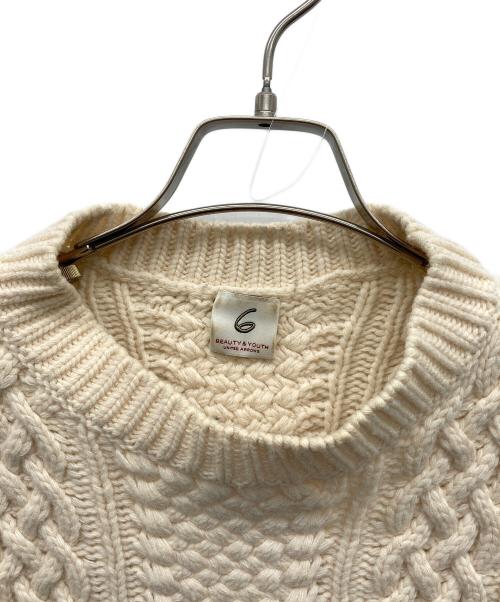 6(ROKU) BEAUTY&YOUTH（ロク ビューティーアンドユース）6(ROKU) BEAUTY&YOUTH (ロク ビューティーアンドユース) ケーブルニット アイボリー サイズ:なしの古着・服飾アイテム