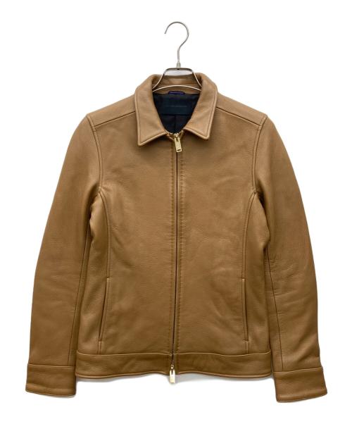 Junhashimoto（ジュンハシモト）Junhashimoto (ジュンハシモト) ZIP LEATHER SHIRTS ブラウン サイズ:2の古着・服飾アイテム