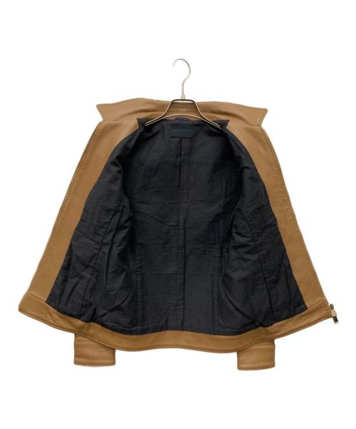 Junhashimoto（ジュンハシモト）Junhashimoto (ジュンハシモト) ZIP LEATHER SHIRTS ブラウン サイズ:2の古着・服飾アイテム