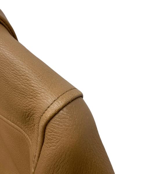 Junhashimoto（ジュンハシモト）Junhashimoto (ジュンハシモト) ZIP LEATHER SHIRTS ブラウン サイズ:2の古着・服飾アイテム