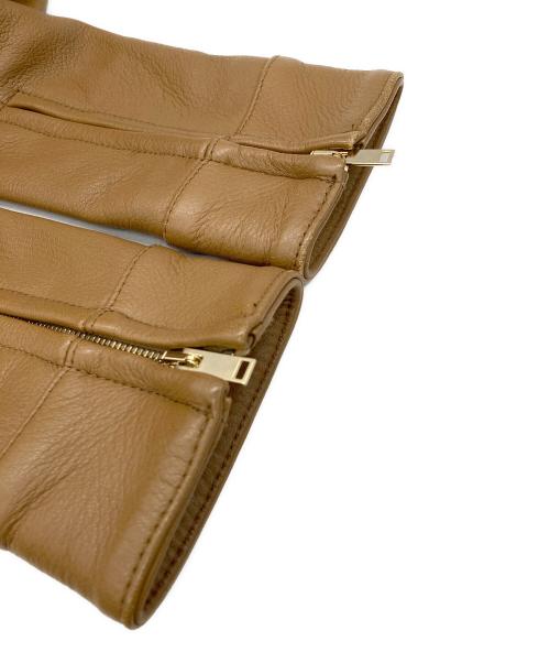 Junhashimoto（ジュンハシモト）Junhashimoto (ジュンハシモト) ZIP LEATHER SHIRTS ブラウン サイズ:2の古着・服飾アイテム