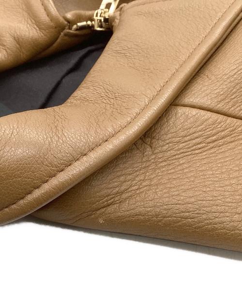 Junhashimoto（ジュンハシモト）Junhashimoto (ジュンハシモト) ZIP LEATHER SHIRTS ブラウン サイズ:2の古着・服飾アイテム