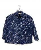 MARNIマルニ）の古着「MARBLE PRINTED VELVET SHIRTS」｜ネイビー