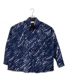 MARNI（マルニ）の古着「MARBLE PRINTED VELVET SHIRTS」｜ネイビー