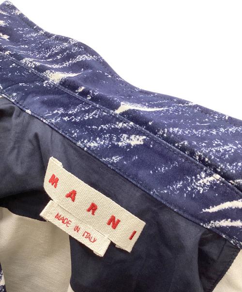 MARNI（マルニ）MARNI (マルニ) MARBLE PRINTED VELVET SHIRTS ネイビー サイズ:46の古着・服飾アイテム