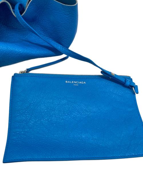BALENCIAGA（バレンシアガ）BALENCIAGA (バレンシアガ) Market Shopper leather handbag ブルーの古着・服飾アイテム