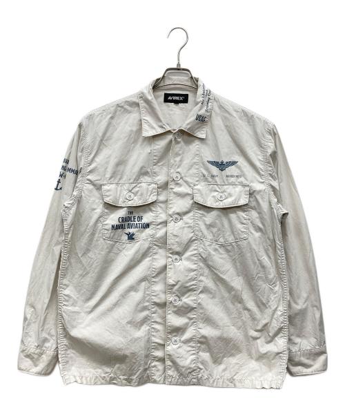AVIREX（アヴィレックス）AVIREX (アヴィレックス) USN TYPEWRIGHTER FATIGUE LONG SLEEVE SHIR グレー サイズ:XLの古着・服飾アイテム