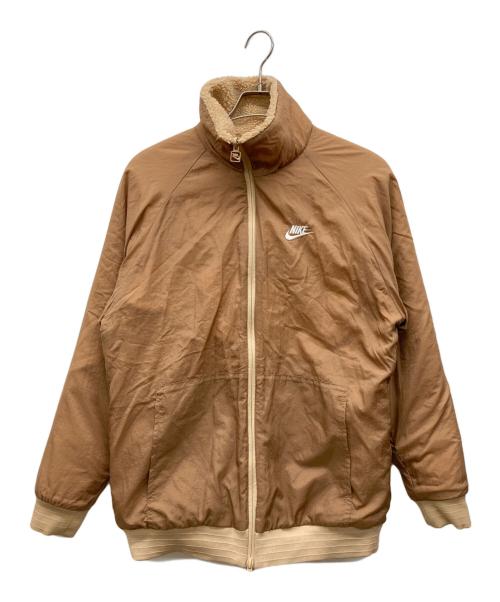 NIKE（ナイキ）NIKE (ナイキ) スウッシュ フルジップ ボア ジャケット フリース ブラウン サイズ:Lの古着・服飾アイテム