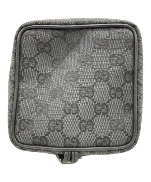 GUCCI（グッチ）GUCCI (グッチ) GGキャンパス巾着ポーチ ブラックの古着・服飾アイテム