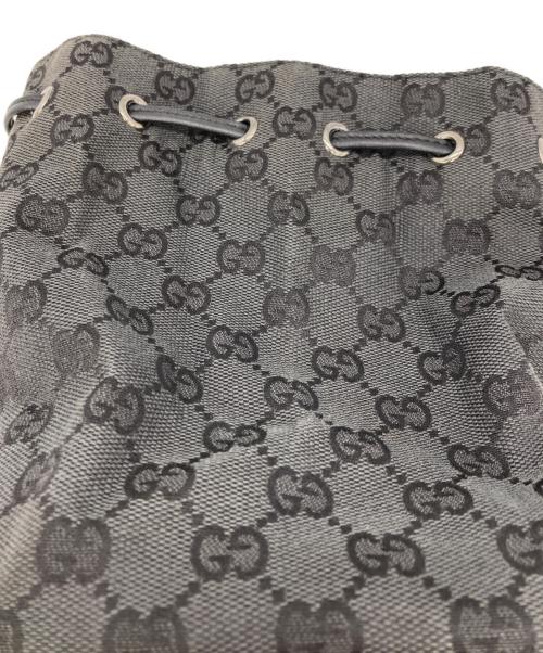 GUCCI（グッチ）GUCCI (グッチ) GGキャンパス巾着ポーチ ブラックの古着・服飾アイテム