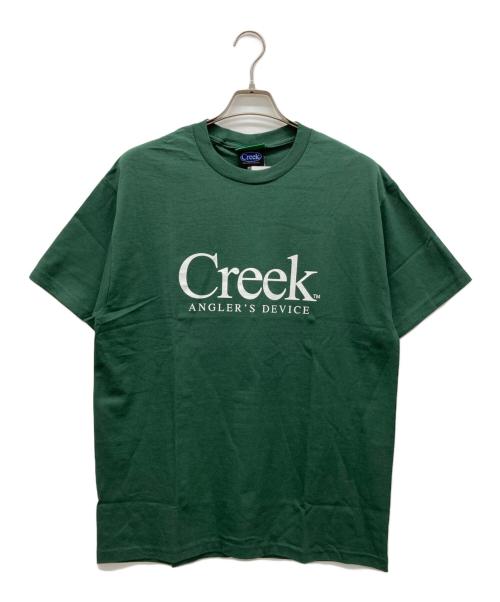 Creek（クリーク）Creek (クリーク) quiet mountain (クワイエット マウンテン) プリントTシャツ グリーン サイズ:Lの古着・服飾アイテム