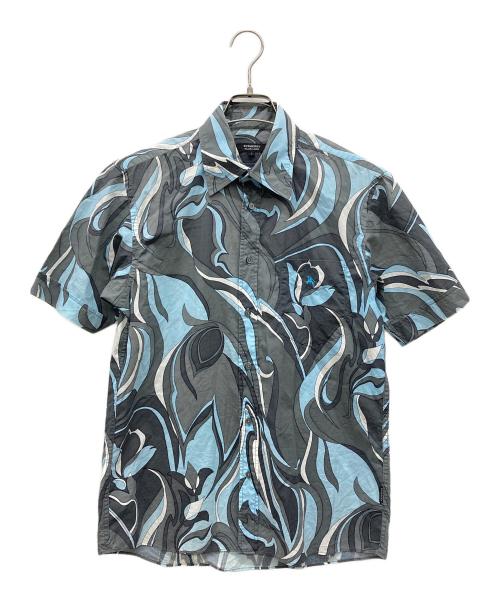 BURBERRY BLACK LABEL（バーバリーブラックレーベル）BURBERRY BLACK LABEL (バーバリーブラックレーベル) マーブル柄半袖シャツ グレー サイズ:２の古着・服飾アイテム