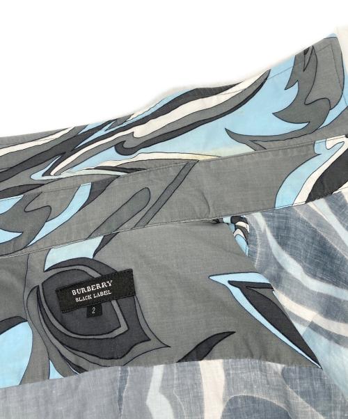 BURBERRY BLACK LABEL（バーバリーブラックレーベル）BURBERRY BLACK LABEL (バーバリーブラックレーベル) マーブル柄半袖シャツ グレー サイズ:２の古着・服飾アイテム