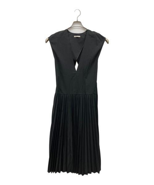 LE PHIL（ル フィル）LE PHIL (ル フィル) バッククロスプリーツワンピース ブラックの古着・服飾アイテム