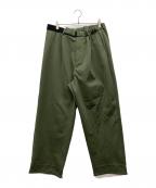 Graphpaperグラフペーパー）の古着「RIPSTOP JERSEY WIDE CHEF PANT」｜カーキ