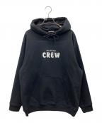 BALENCIAGAバレンシアガ）の古着「CREWロゴプリント プルオーバーパーカー」｜ブラック