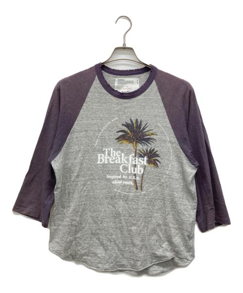 DAIRIKU（ダイリク）DAIRIKU (ダイリク) Palms Raglan Tee グレー×パープル サイズ:Mの古着・服飾アイテム